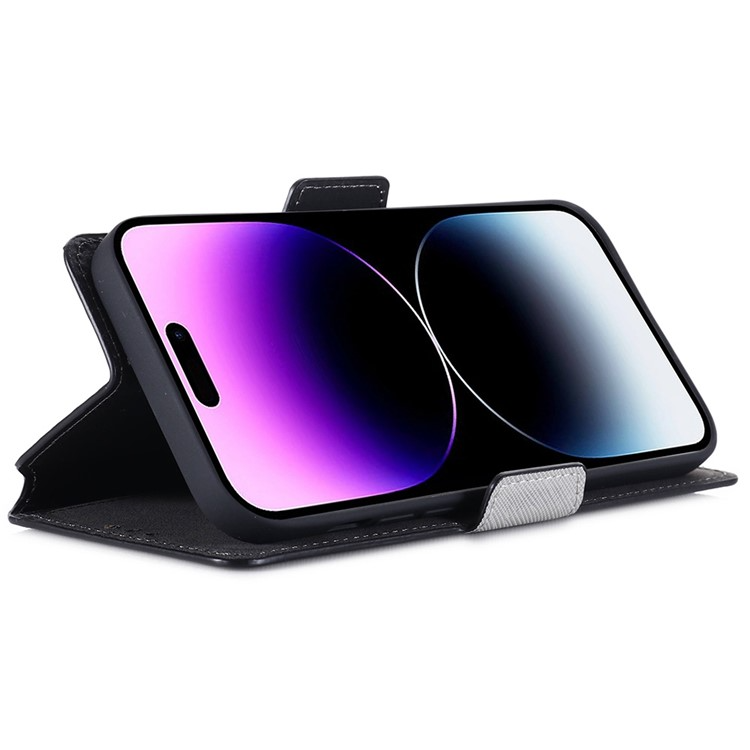 MUXMA MUXMA iPhone 14 Pro Max Plånboksfodral Cross Texture - Vit