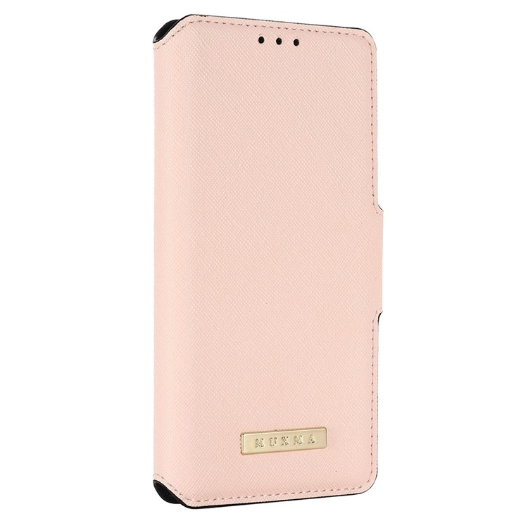 MUXMA MUXMA iPhone 14 Plus Plånboksfodral Cross Texture - Rosa