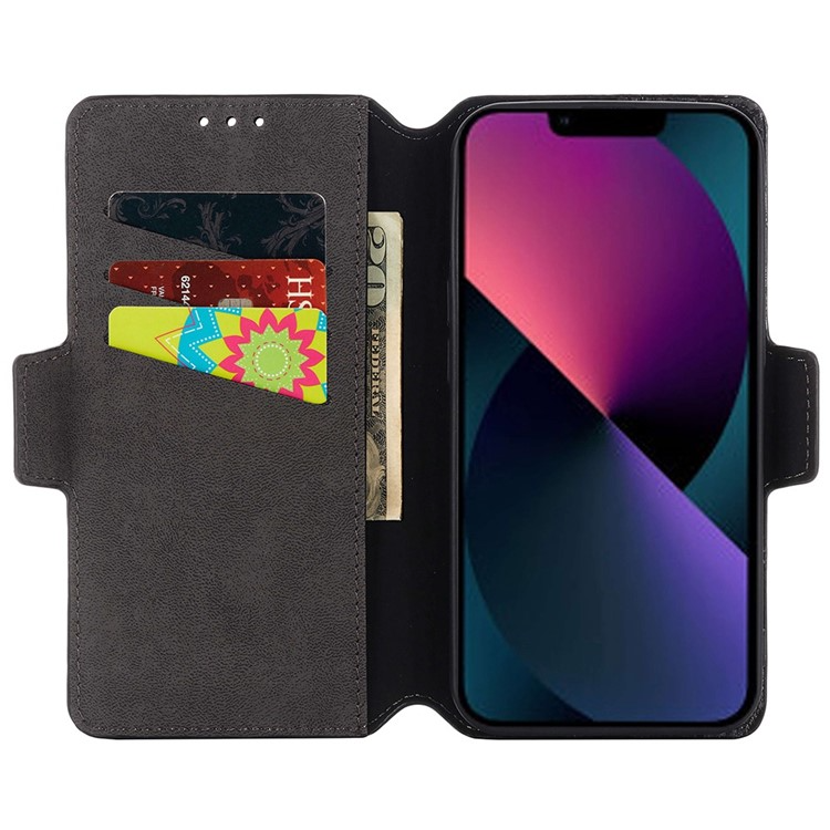 MUXMA MUXMA iPhone 14 Plus Plånboksfodral Cross Texture - Svart