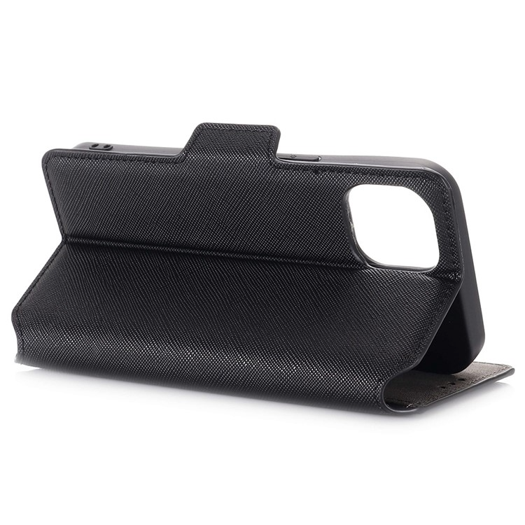 MUXMA MUXMA iPhone 14 Plus Plånboksfodral Cross Texture - Svart