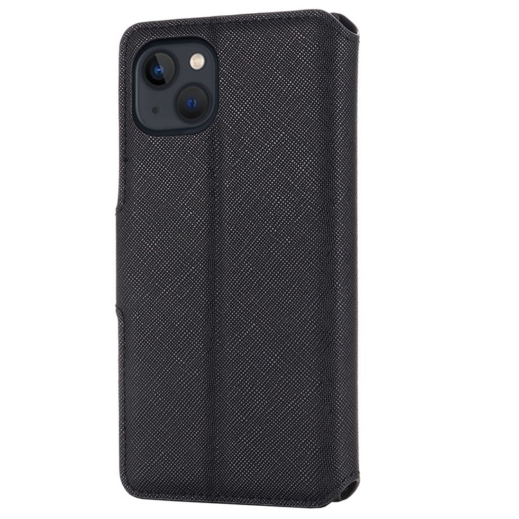 MUXMA MUXMA iPhone 14 Plus Plånboksfodral Cross Texture - Svart