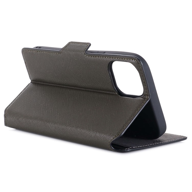 MUXMA MUXMA iPhone 14 Pro Plånboksfodral Cross Texture - Grön