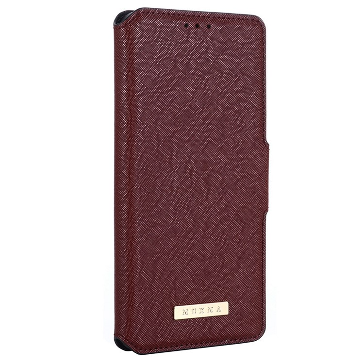 MUXMA MUXMA iPhone 14 Pro Plånboksfodral Cross Texture - Röd
