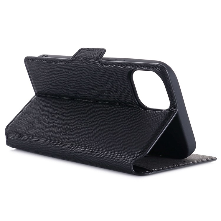 MUXMA MUXMA iPhone 14 Pro Plånboksfodral Cross Texture - Svart