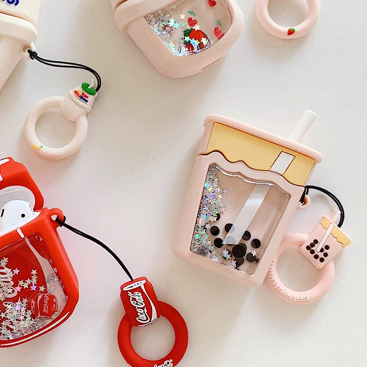 OEM Airpods Pro Skal Boba Milk Tea Glitter - Rosa