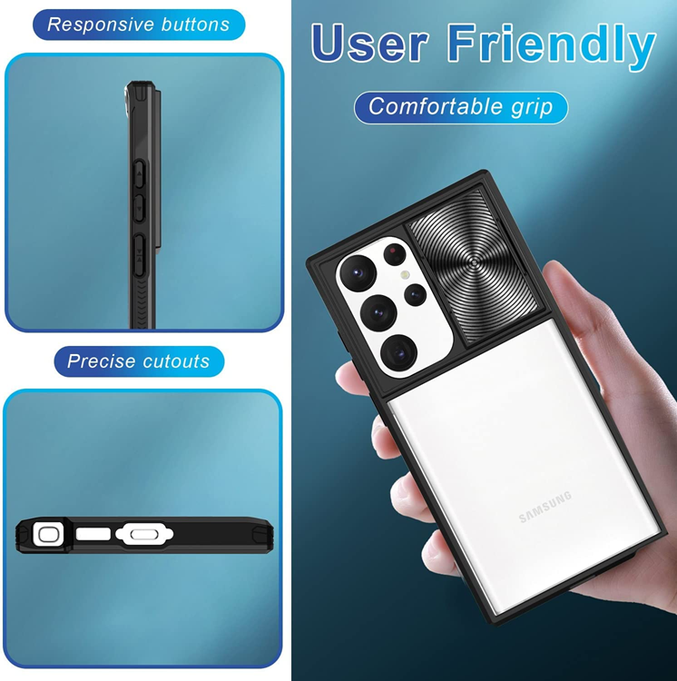 OEM Mobilskal till Galaxy S22 Ultra Kamera Slider - Svart