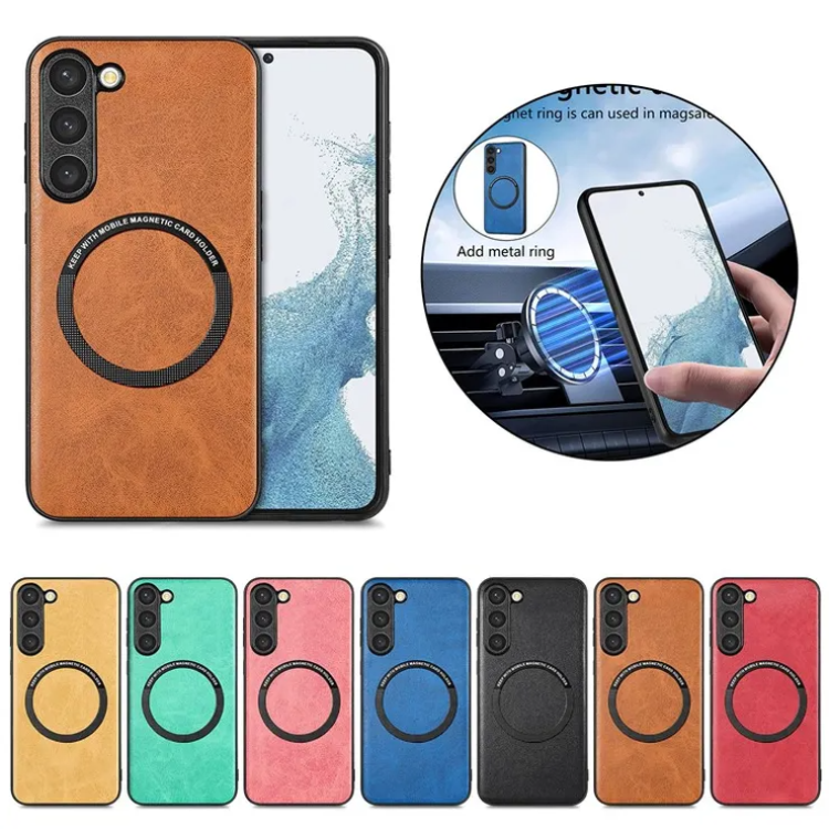 OEM Mobilskal till Galaxy S23 Magsafe PU-Läder - Röd