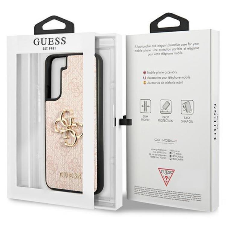 Guess Guess Galaxy S23 Skal 4G Big Metal Logo - Rosa