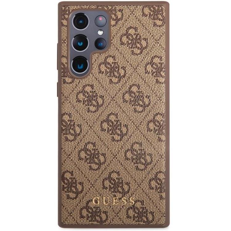 Guess Guess Galaxy S23 Ultra Skal Metall Gold Logo - Brun
