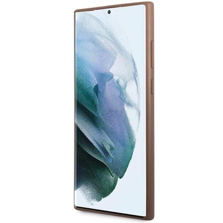 Guess Guess Galaxy S23 Ultra Skal Metall Gold Logo - Brun