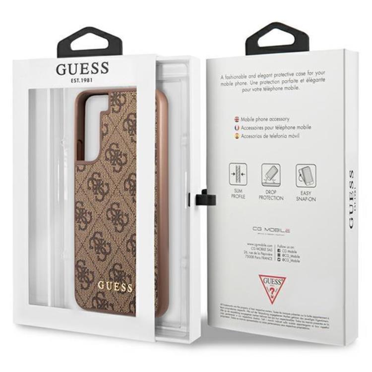 Guess Guess Galaxy S23 Skal Metall Gold Logo - Brun