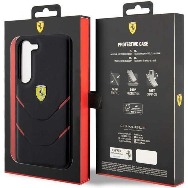 Ferrari Ferrari Galaxy S23 Skal Hot Stamp Lines - Svart