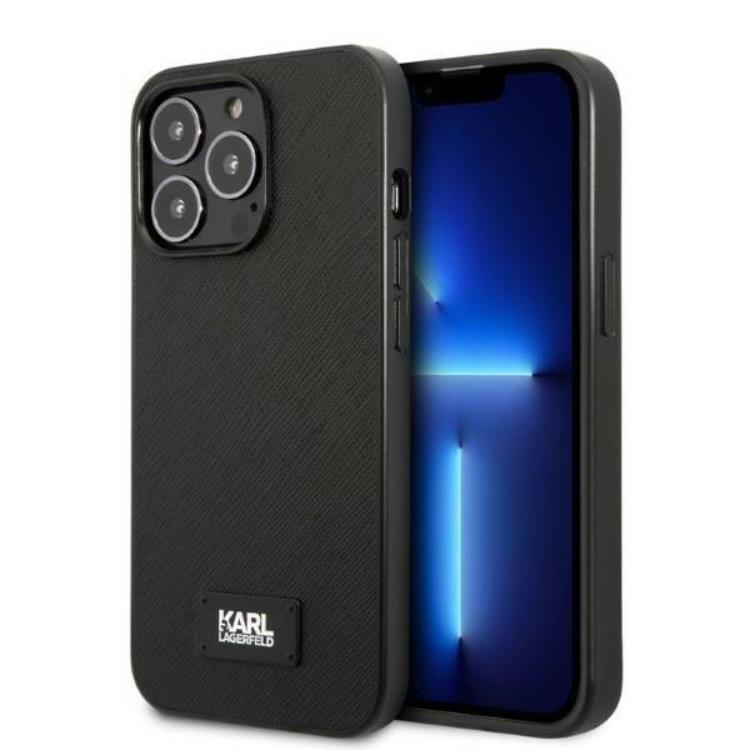 KARL LAGERFELD Karl Lagerfeld iPhone 13 Pro Max Skal Saffiano Plaque - Svart