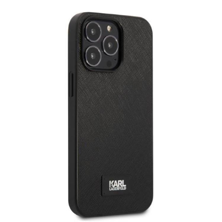 KARL LAGERFELD Karl Lagerfeld iPhone 13 Pro Max Skal Saffiano Plaque - Svart