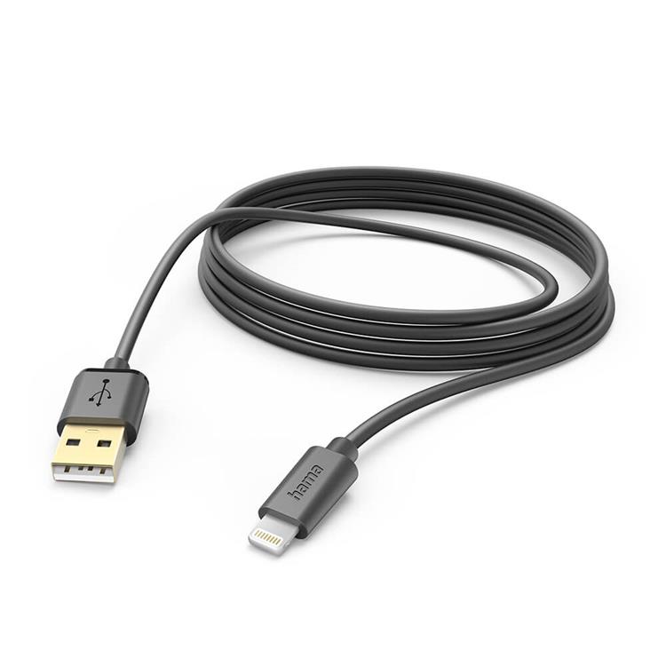 Hama HAMA USB-A till Lightning kabel Svart 3m - Svart