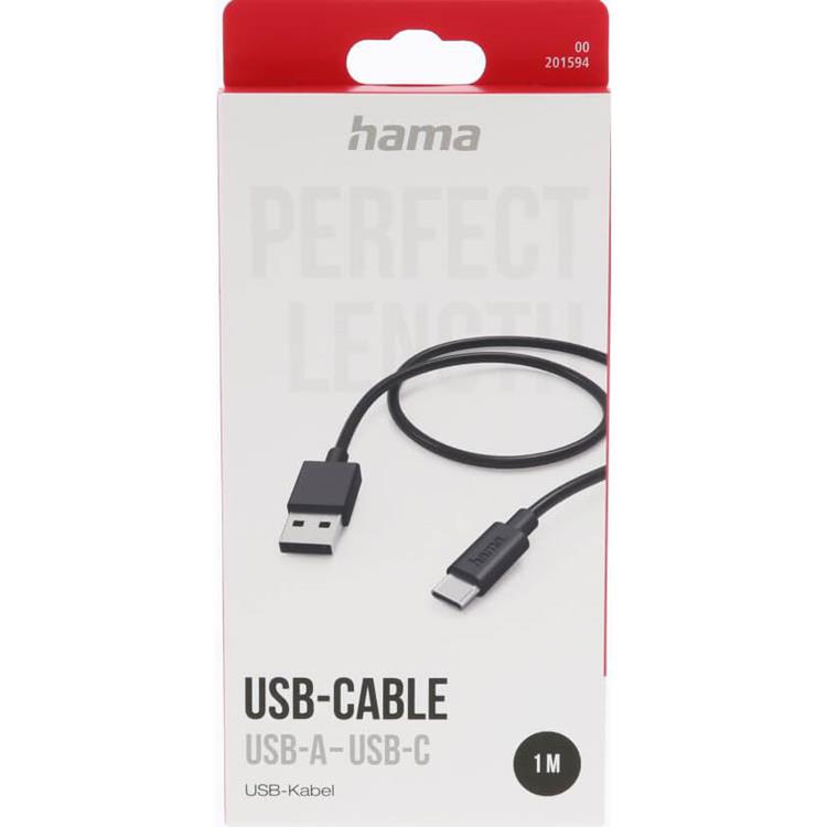 Hama HAMA USB-C till USB-A kabel 1m - Svart