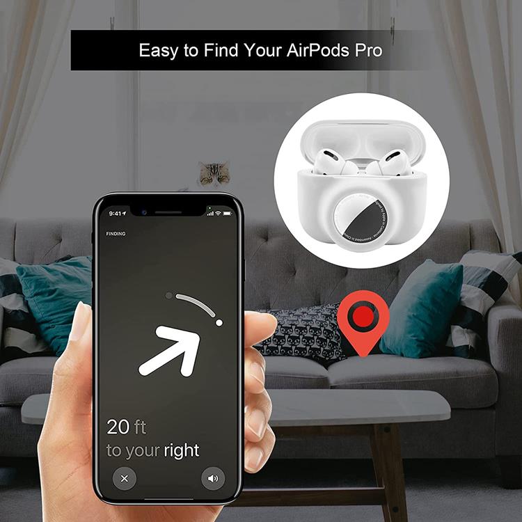 OEM 2-in-1 Silicone Skal Airpods Pro med Airtag - Vit