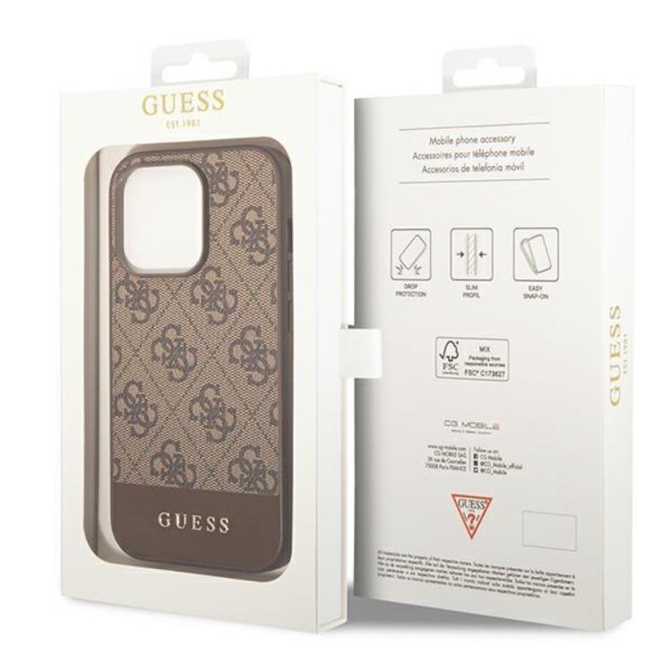 Guess GUESS iPhone 14 Pro Skal Stripe Collection - Brun