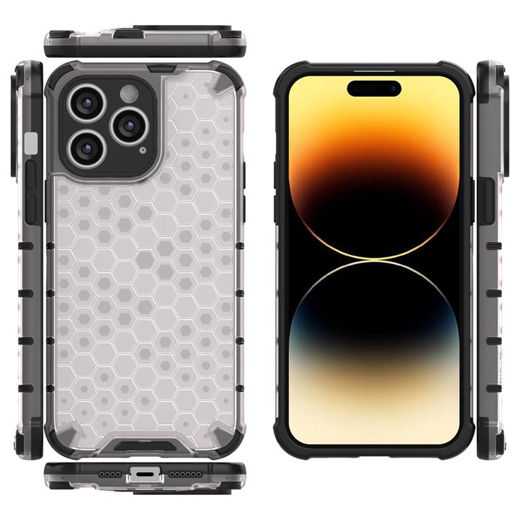 OEM iPhone 14 Pro Skal Honeycomb Armored Hybrid - Transparent