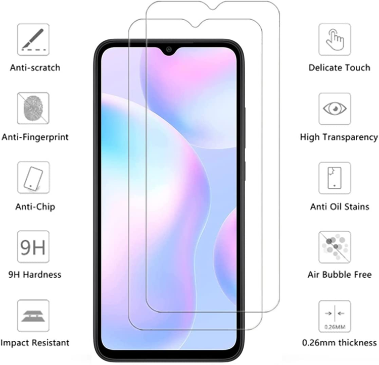 OEM [2-PACK] Xiaomi Redmi 9A/9AT Härdat Glas Skärmskydd - Clear