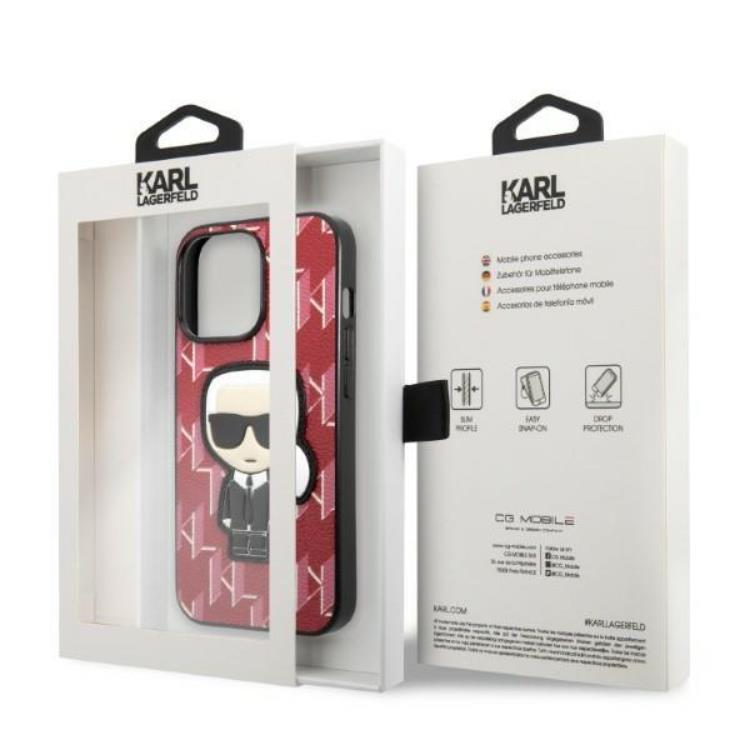 KARL LAGERFELD Karl Lagerfeld iPhone 13 Pro Max Skal Monogram Ikonik Patch - Röd