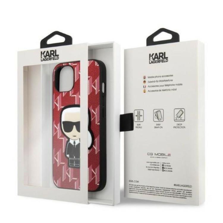 KARL LAGERFELD Karl Lagerfeld iPhone 13 Skal Monogram Ikonik Patch - Röd