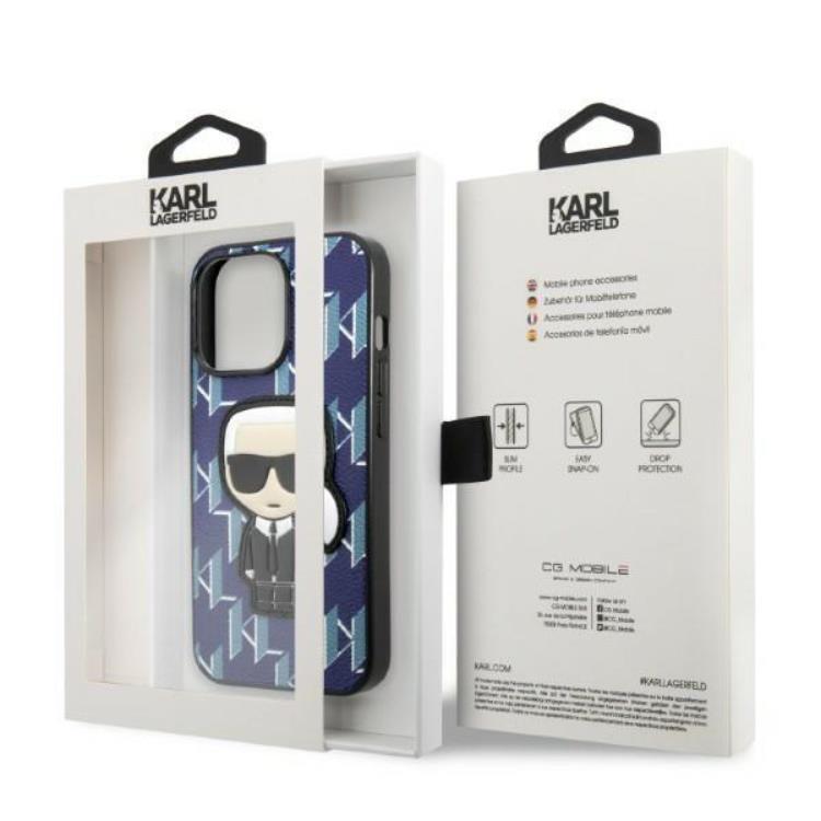KARL LAGERFELD Karl Lagerfeld iPhone 13 Pro Skal Monogram Ikonik Patch - Blå