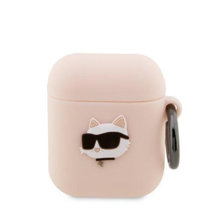 KARL LAGERFELD Karl Lagerfeld AirPods 1/2 Skal Silicone Choupette Head 3D - Rosa