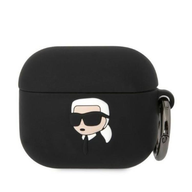 KARL LAGERFELD Karl Lagerfeld AirPods 3 Skal Silicone Karl Head 3D - Svart