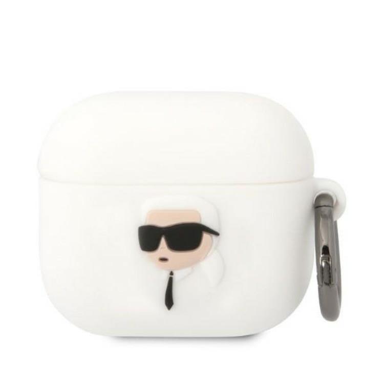 KARL LAGERFELD Karl Lagerfeld AirPods 3 Skal Silicone Karl Head 3D - Vit