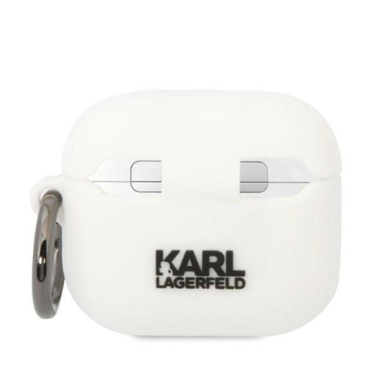 KARL LAGERFELD Karl Lagerfeld AirPods 3 Skal Silicone Karl Head 3D - Vit