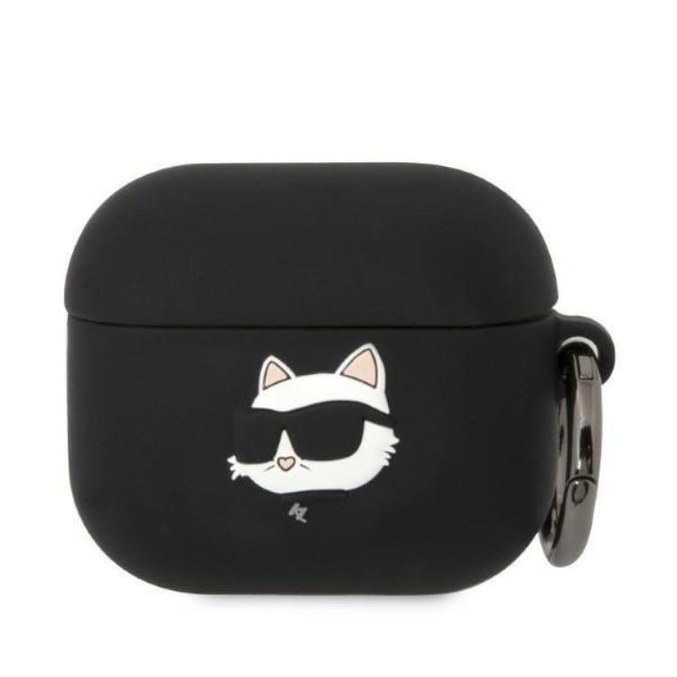 KARL LAGERFELD Karl Lagerfeld AirPods 3 Skal Silicone Choupette Head 3D - Svart