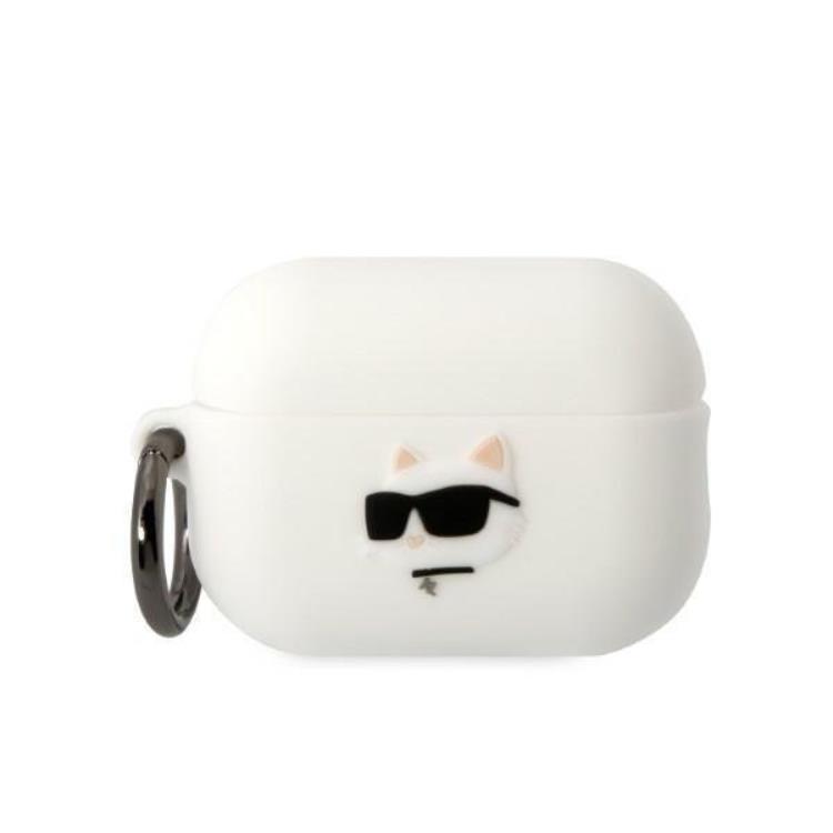 KARL LAGERFELD Karl Lagerfeld AirPods Pro 2 Skal Silicone Choupette Head 3D - Vit