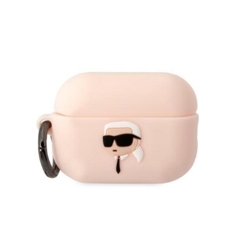 KARL LAGERFELD Karl Lagerfeld AirPods Pro 2 Skal Silicone Karl Head 3D - Rosa