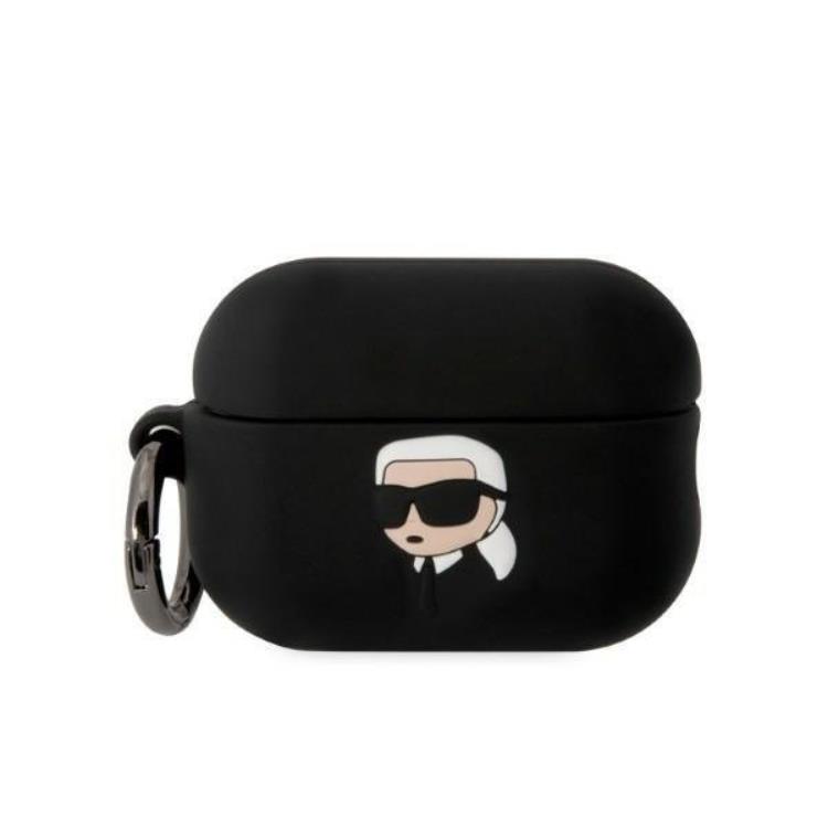 KARL LAGERFELD Karl Lagerfeld AirPods Pro 2 Skal Silicone Karl Head 3D - Svart