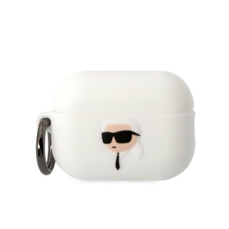 KARL LAGERFELD Karl Lagerfeld AirPods Pro 2 Skal Silicone Karl Head 3D - Vit