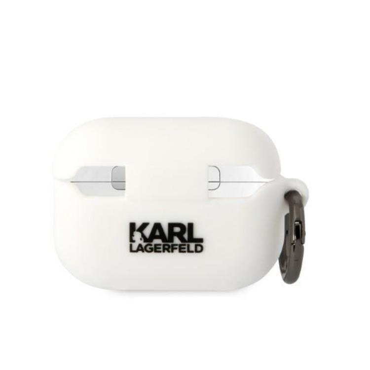KARL LAGERFELD Karl Lagerfeld AirPods Pro 2 Skal Silicone Karl Head 3D - Vit