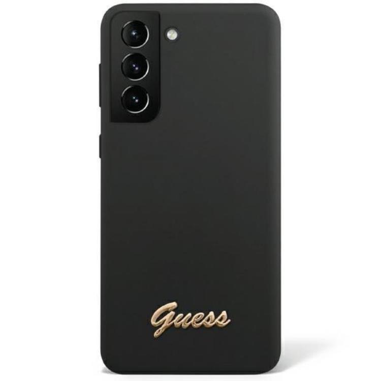 Guess Guess Galaxy S23 Skal Silicone Vintage Gold Logo - Svart