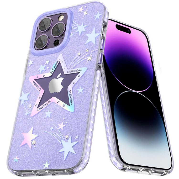 Kingxbar Kingxbar iPhone 14 Plus Skal Heart Star - Lila Star
