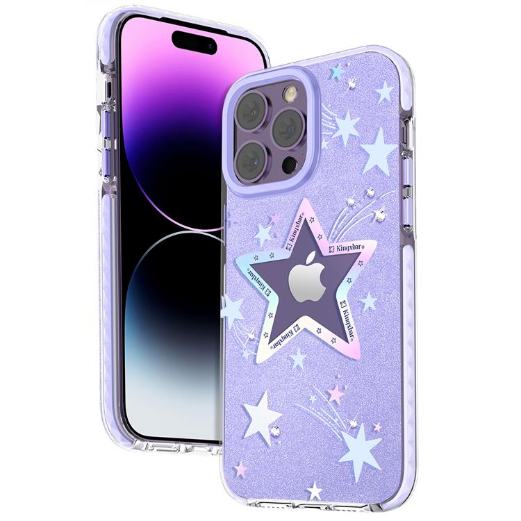 Kingxbar Kingxbar iPhone 14 Plus Skal Heart Star - Lila Star