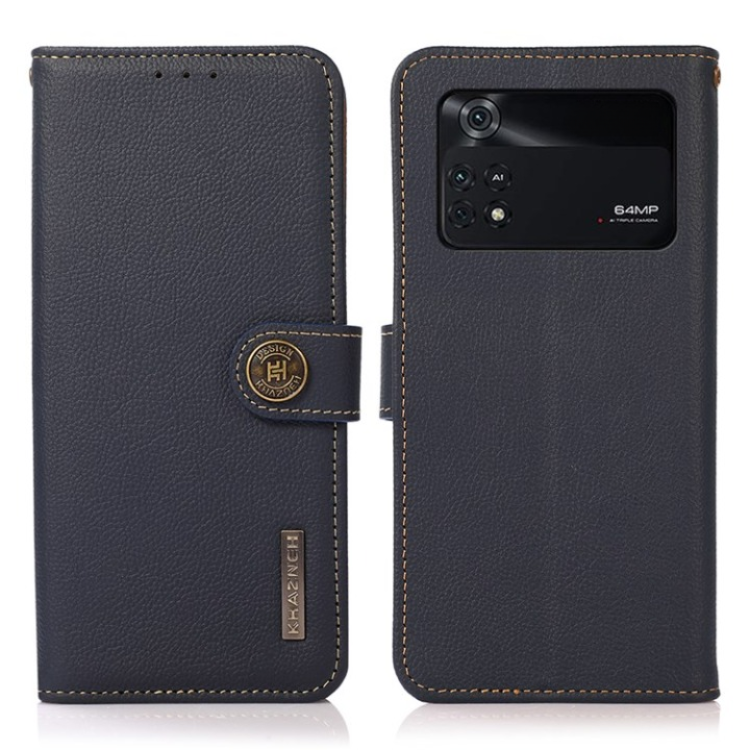 KHAZNEH KHAZNEH Xiaomi Mi 11 Ultra Plånboksfodral Äkta Läder Kickstand - Blå