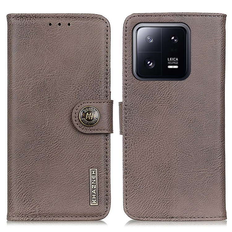 KHAZNEH KHAZNEH Xiaomi Mi 11 Ultra Plånboksfodral Cowhide - Grå