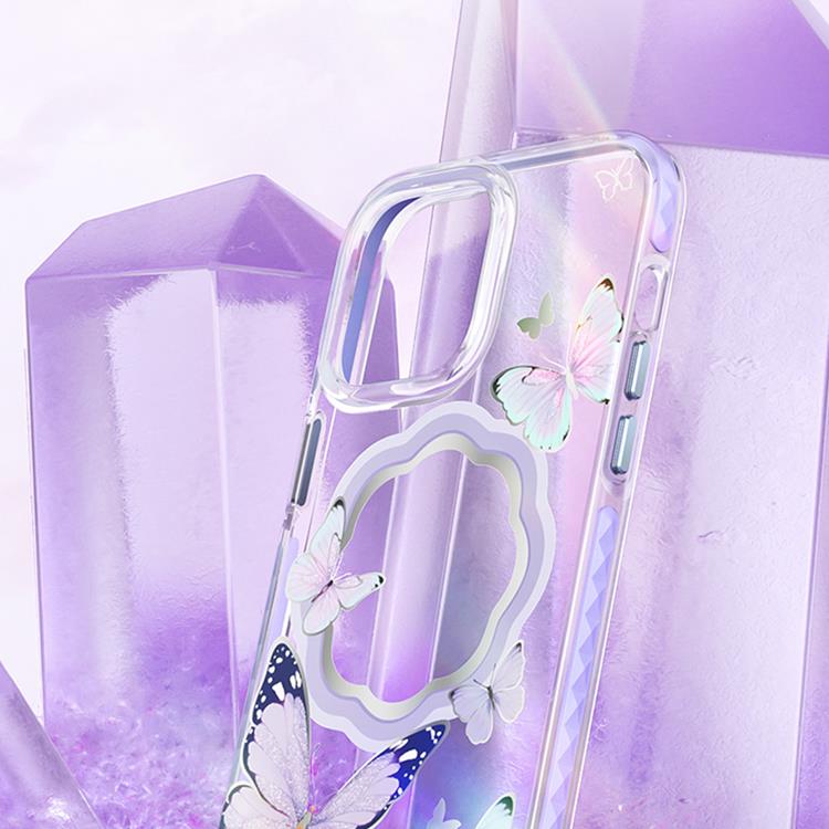 Kingxbar Kingxbar iPhone 14 Plus Skal Magsafe Butterfly - Rosa