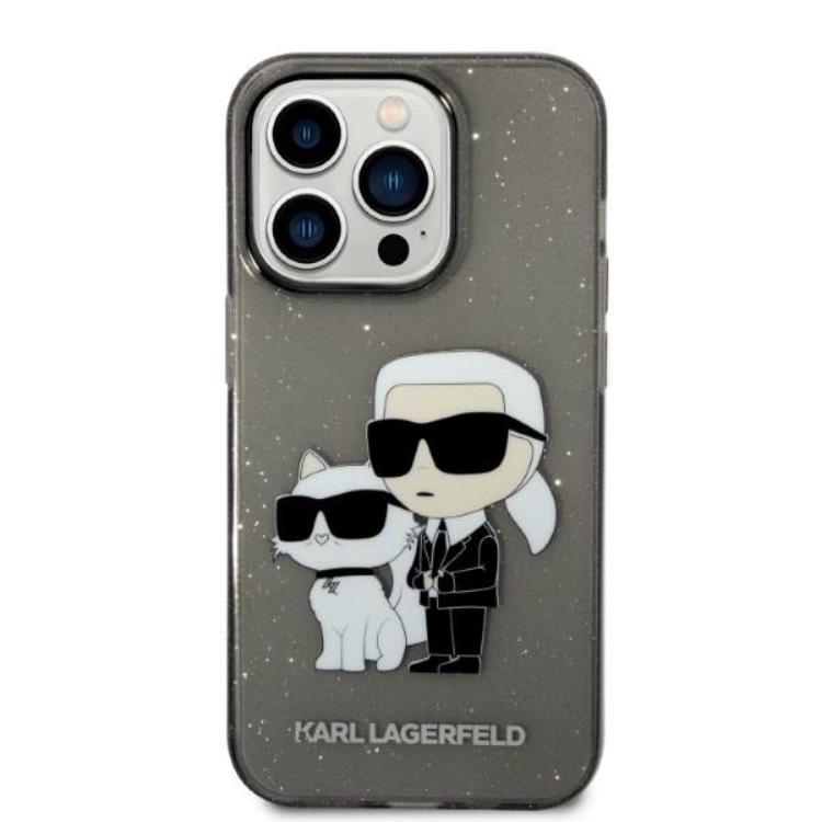KARL LAGERFELD Karl Lagerfeld iPhone 14 Pro Max Skal IML GLIT NFT Karl & Choupette - Svart