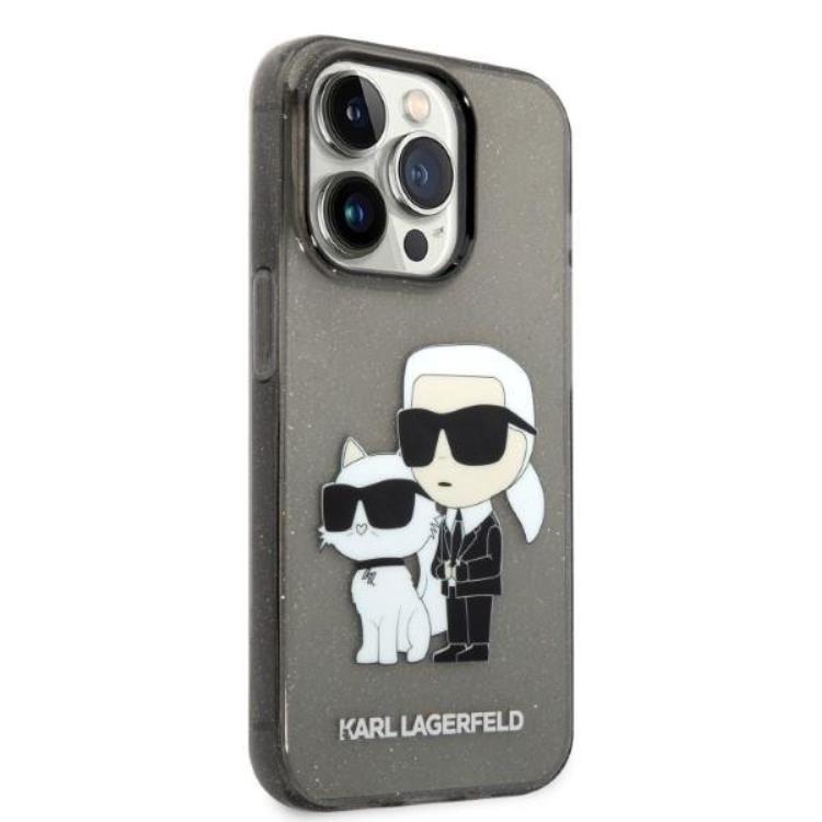 KARL LAGERFELD Karl Lagerfeld iPhone 14 Pro Max Skal IML GLIT NFT Karl & Choupette - Svart