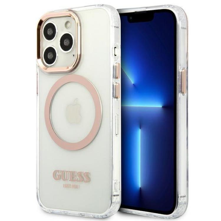 Guess Guess iPhone 13 Pro Max Skal Magsafe Metal Outline - Guld