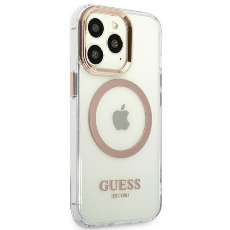 Guess Guess iPhone 13 Pro Max Skal Magsafe Metal Outline - Guld