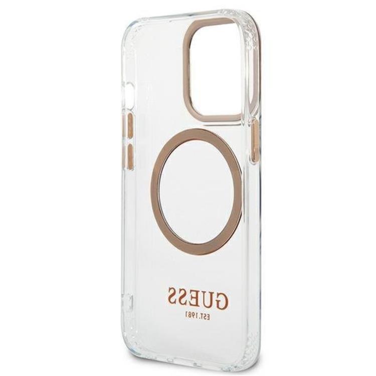 Guess Guess iPhone 13 Pro Max Skal Magsafe Metal Outline - Guld