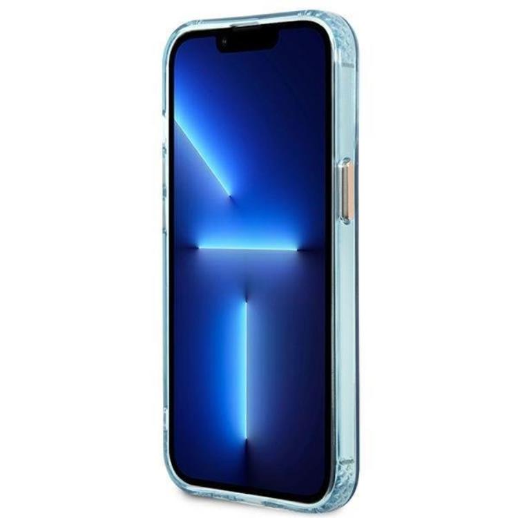 Guess GUESS iPhone 13 Pro Skal MagSafe Gold Outline Translucent - Blå