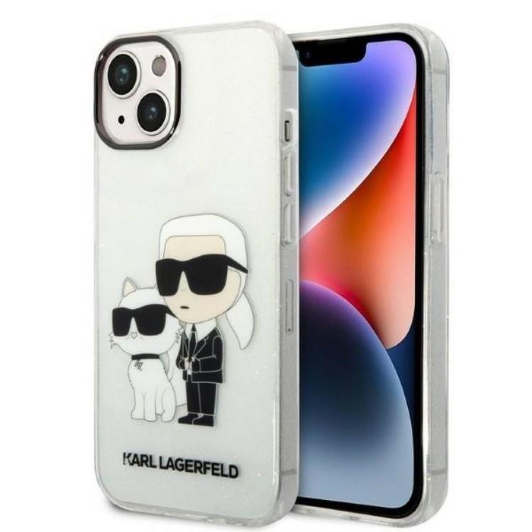 KARL LAGERFELD Karl Lagerfeld iPhone 14 Plus Skal IML GLIT NFT Karl & Choupette - Clear